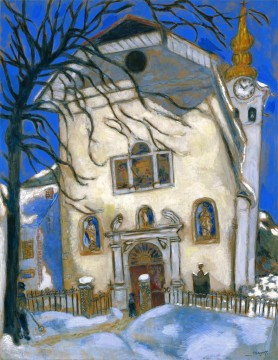 Verschneite Kirchenzeitgenosse Marc Chagall Ölgemälde
